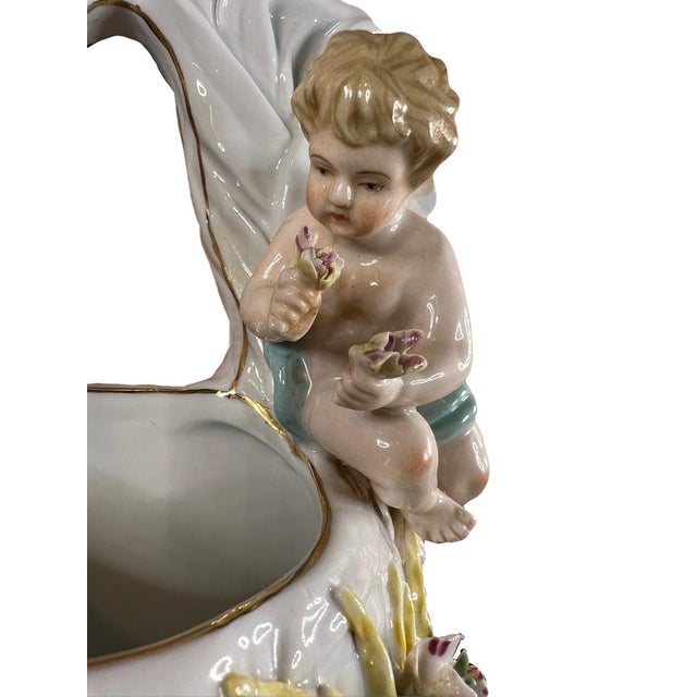 Putti Wall Decor in Meissen Porcelain, 1920s For Sale - Image 4 of 9