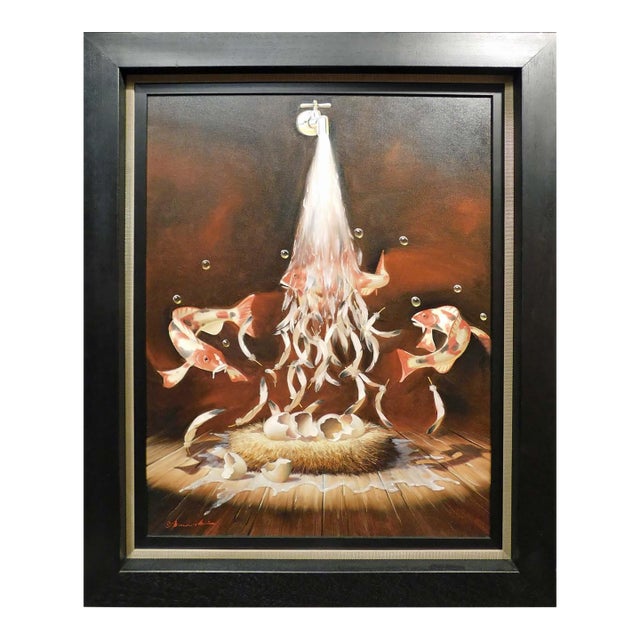 Glen Tarnowski Flood of Inspiration Oil Painting Hand Signed Koi For Sale