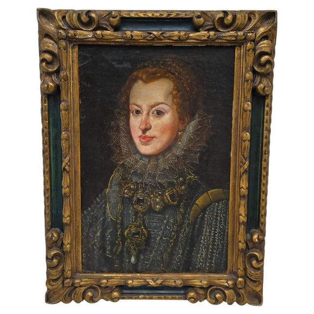 Circle of Juan Pantoja de la Cruz, Portrait of a Lady of the Spanish Court, 16th Century, Oil Painting For Sale - Image 13 of 13