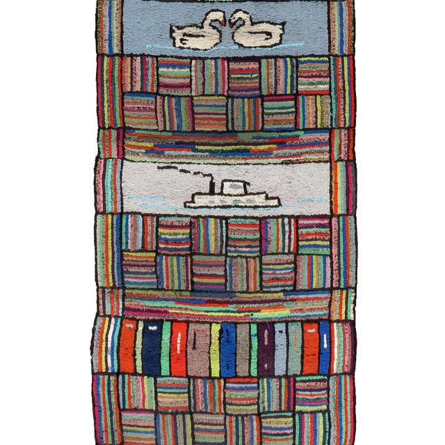 Late 20th Century American Hooked Runner - 2'5" x 18'9" For Sale - Image 12 of 18