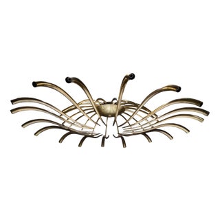 Large Vintage Pendant Light in 18-Cornucopia Brass by Oscar Torlasco for Lumi, 1950s For Sale