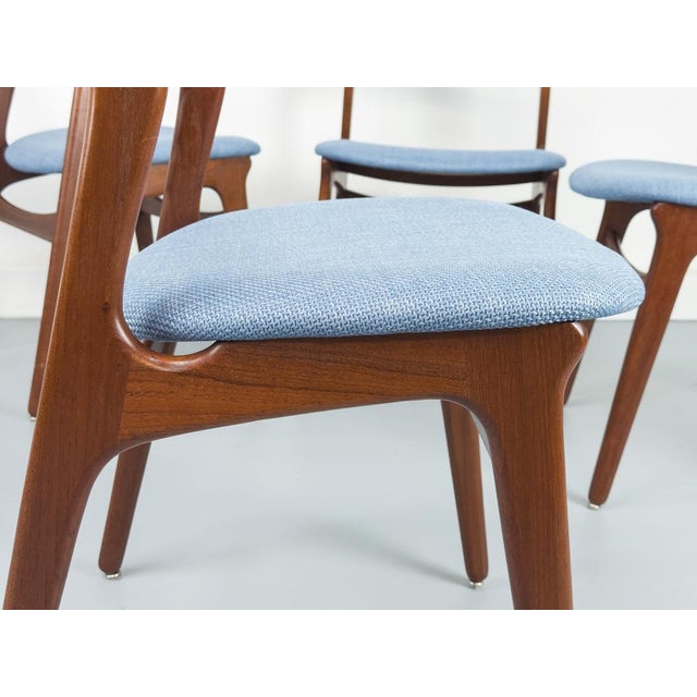 Blue Danish Teak Dining Chairs by Erik Buch for Chr. Christensens Møbelfabrik, 1960s, Set of 6 For Sale - Image 8 of 18
