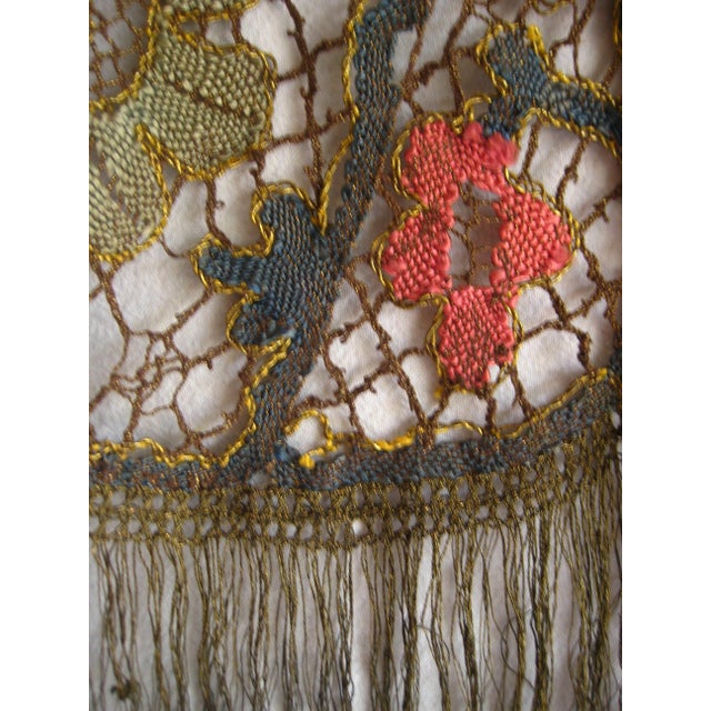 French Embroidered 1920 Table Runner For Sale - Image 6 of 10