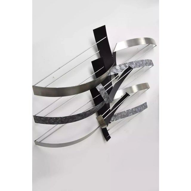 Late 20th Century Vintage Curtis Jere Mid Century Modern Metal Abstract Wall Art Sculpture Signed For Sale - Image 5 of 9