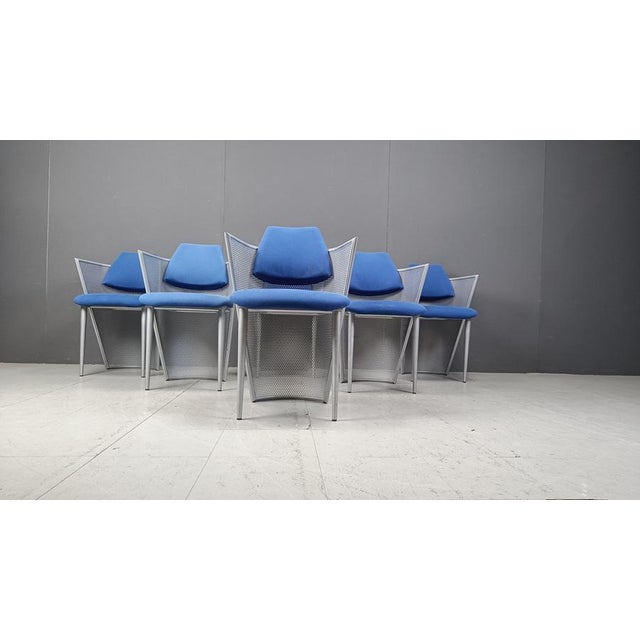 Metal Postmodern Metal Dining Chairs, 1980s, Set of 6 For Sale - Image 7 of 15