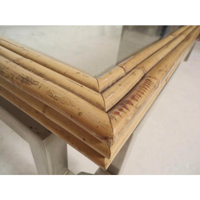 Mid 20th Century Mid 20th Century Bamboo Glass Coffee Table For Sale - Image 5 of 6