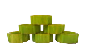 Art Deco Catalin Napkin Rings in Green Amber, Set of 6