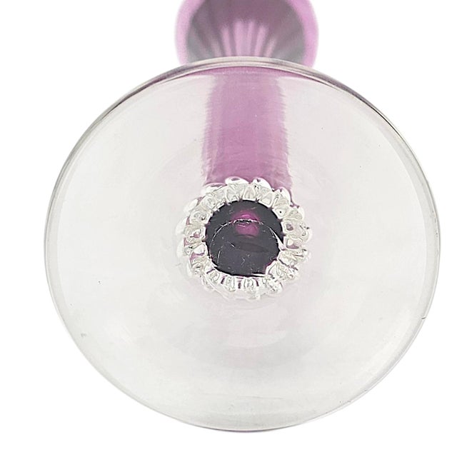 Young & Constantin Signed Ruby Glass Trumpet Bud Vase Ribbed Studio Art 13" For Sale - Image 9 of 10