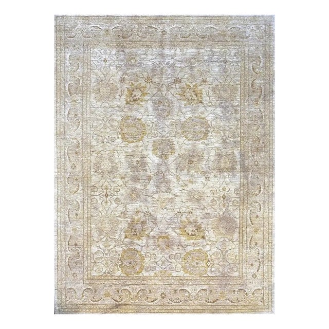 1990s Handwoven Mahal Style Area Rug 9x12 For Sale