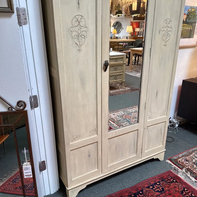 Provincial Armoire With Shelving, Ivory For Sale - Image 12 of 12