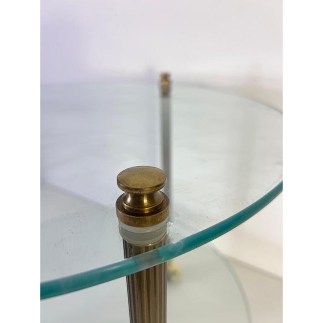 French Brass and Glass Bar Cart, 1950s For Sale - Image 11 of 12