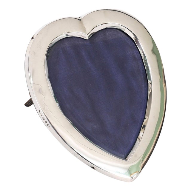 Antique Heart Shaped Sterling Silver Photo Frame by Henry Matthews, 1890s For Sale