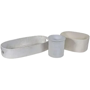 Three Ivory-Glazed Pottery Articles