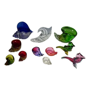 Collection of 11 Murano Art Glass Cornucopia by Seguso 1950s-60s