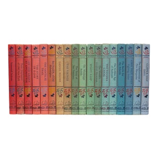 Vintage Kids Rainbow Reading Books - Set of 18 For Sale