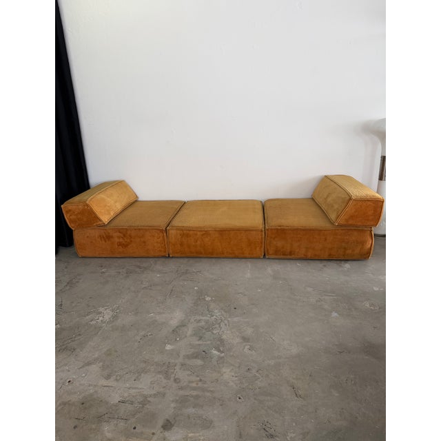 Orange Trio 3-Seater Sofa by Cor for Form AG, 1970s, Set of 6 For Sale - Image 8 of 17