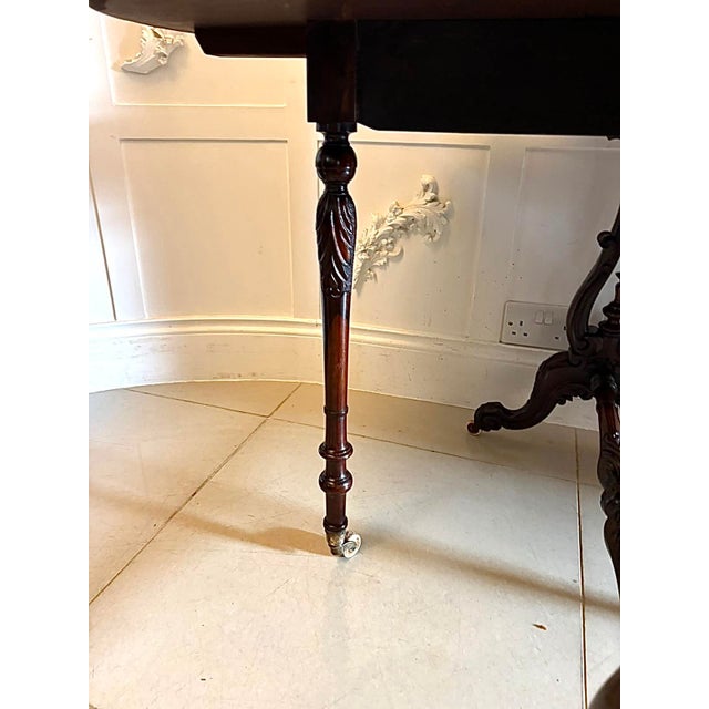 Antique Victorian Rosewood Drop Leaf Sutherland Occasional Table, 1850 For Sale - Image 14 of 17