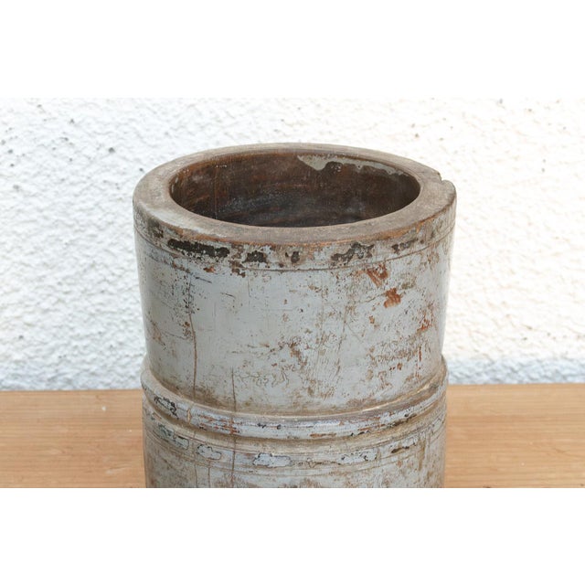 Shabby Chic Antique Lavender-Gray Goa Measuring Pot For Sale - Image 3 of 5