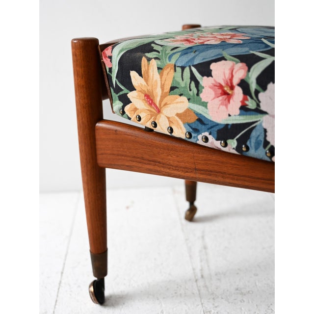 1950s Scandinavian Footstool with Frank Fabric by Josef Frank for Svenskt Tenn, 1950s For Sale - Image 5 of 8