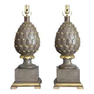 Lamp Pair Artichokes Restored For Sale