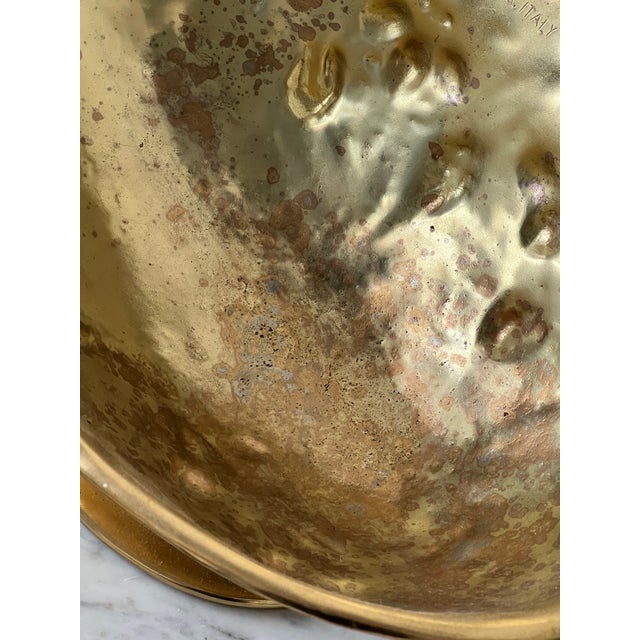 Mid 20th Century Large Italian Gold Gilt Bronze Handled Bowl For Sale - Image 6 of 9