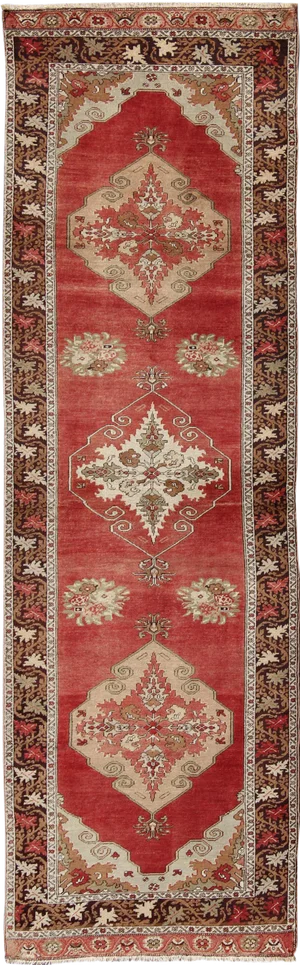 Keivan Woven Arts, NA-63014,1930’s Vintage Turkish Oushak Runner-3'4 X 10'10