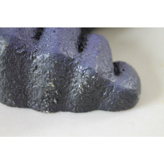 Sculpture Materials Vintage Purple Plaster Lips, Hands, Tongue Wall Hanging For Sale - Image 7 of 9