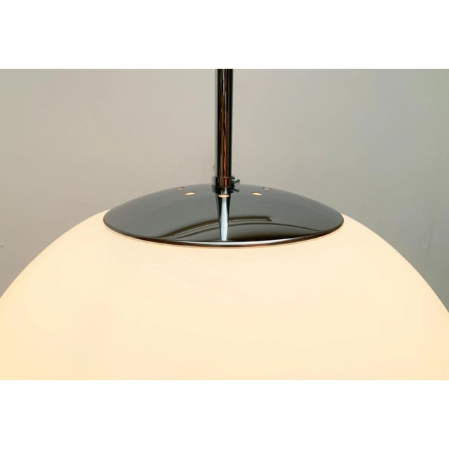 Silver Vintage German Space Age Glass Ball Pendant Lamp from Limburg For Sale - Image 8 of 18
