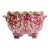 Chinoiserie Pink & White Footed Scalloped Cachepot in the Style of United Wilson For Sale