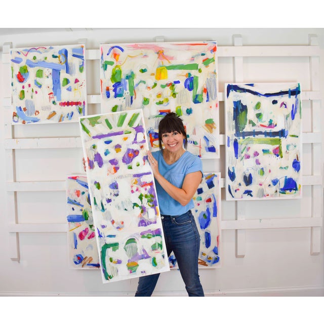 Paper Abstract Figurative Painting by Daisy Faith Titled It's Electric For Sale - Image 7 of 12