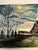 Boho Chic Nellie Medford 1991 Oil on Canvas Board of Winter Evening in Kims Cove Canton North Carolina For Sale - Image 3 of 6