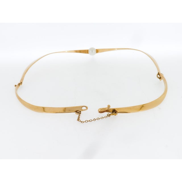 Ed Wiener Modernist 14k Gold & Pearl Curvex Choker Necklace or Collar For Sale - Image 10 of 18