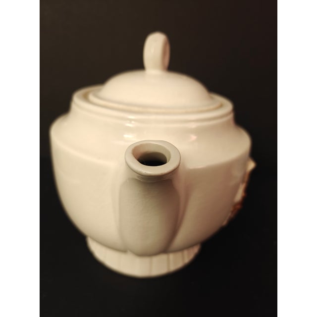 Cream Vintage 1930s Porcelier Vitreous China "Colonial Hearth Teapot For Sale - Image 8 of 8