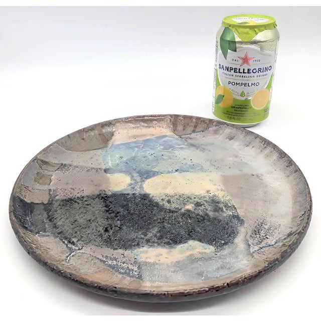 Vintage Artist Signed Glazed Stoneware Decorative Platter For Sale - Image 9 of 12
