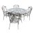 Patio Set Tile Top Table and 4 Chairs Wrought Iron For Sale