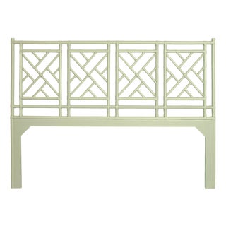 Chippendale Headboard California King - Celery Green For Sale