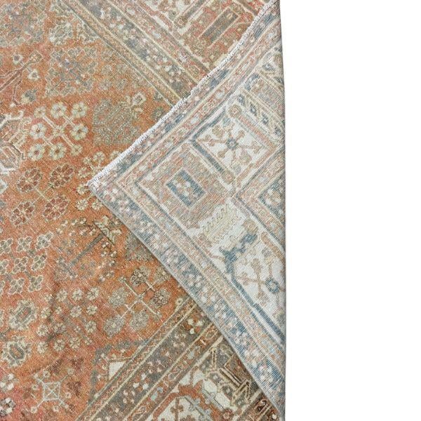 Persian Antique Joshegan Rug – Muted Red With Intricate Ivory & Beige Floral Motifs For Sale - Image 3 of 5