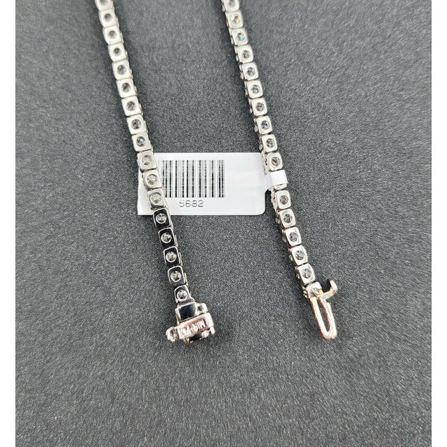 6.12 Ct Diamond Tennis Necklace 4-Prong For Sale In Chicago - Image 6 of 8