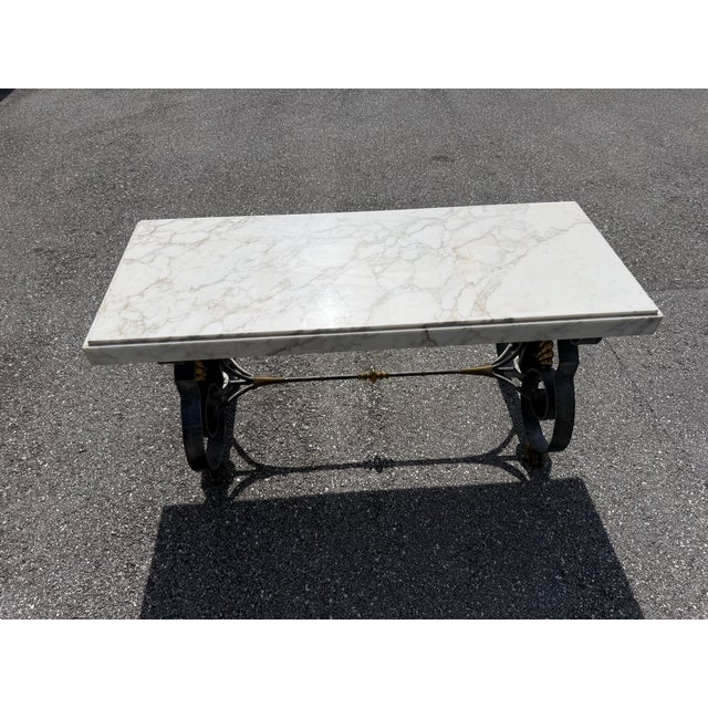 Large 19th Century French Cast Iron and Marble Butcher Shop or “Pastry Table” For Sale - Image 4 of 13