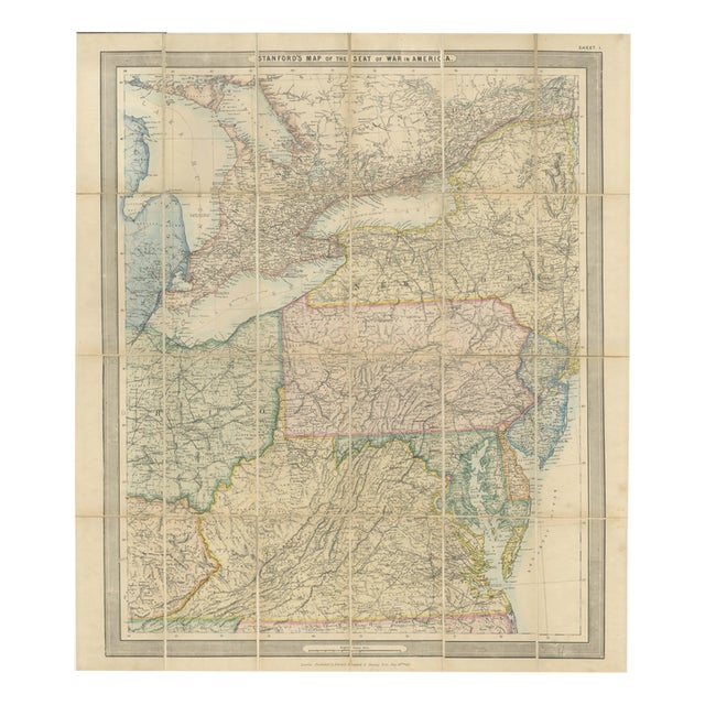 American Civil War Seat of War Map, 1861 For Sale