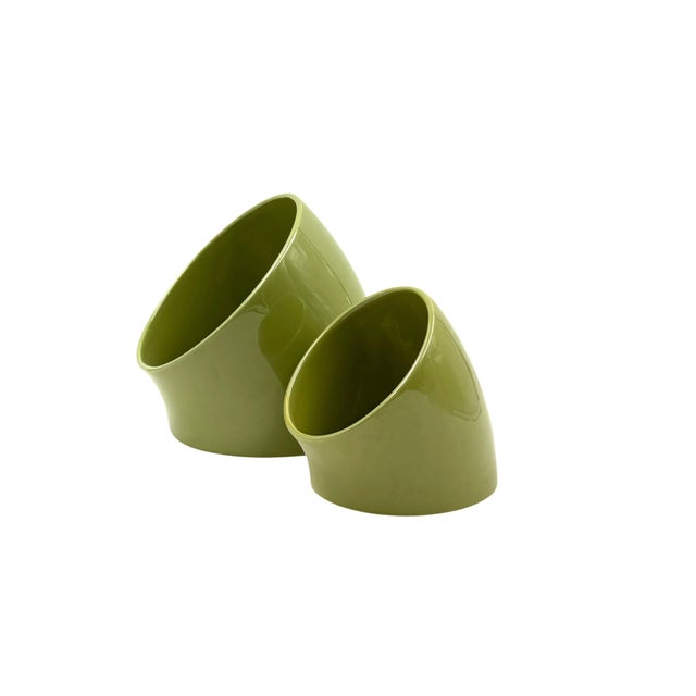 Circa 1970 Space Age Green Ceramic Vide Poche, Sicart Italy- Set of 2 For Sale - Image 6 of 11