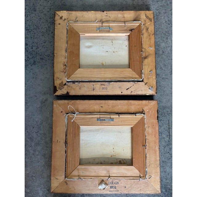 Lovely set of 2 original oil paintings, framed in thick gold frames and each signed by the artist, L Powell. They each...