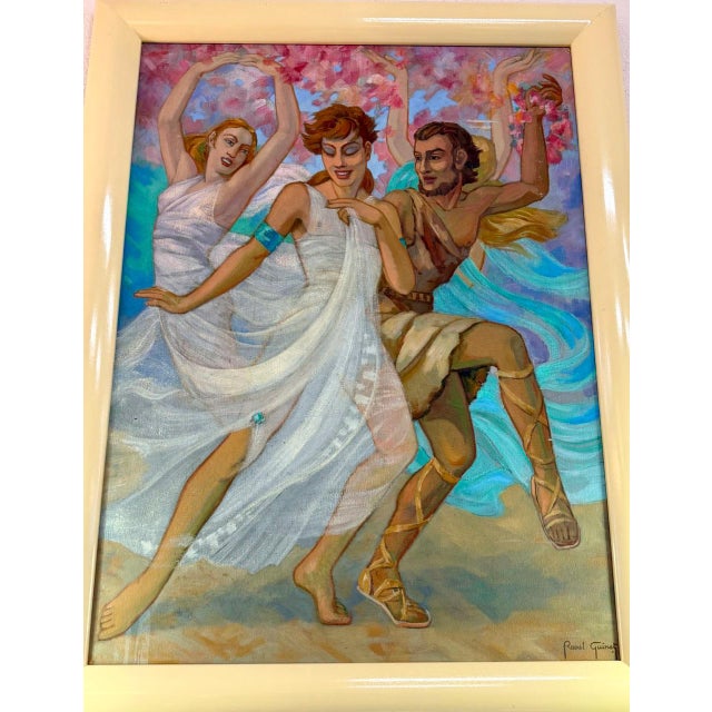 Raoul Guinet, French Art Deco Spring Scene, 1940s, Oil on Canvas For Sale - Image 4 of 9