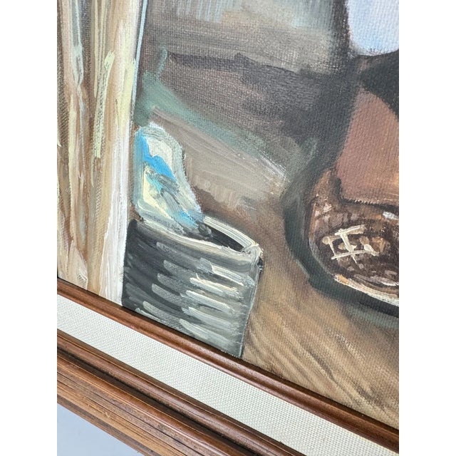 1980s Manuel Lizarraga Mexican Woman Portrait Oil Painting 1988 For Sale - Image 5 of 11