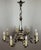 Art Deco chandelier in silvered bronze in the style of elegant 1930s silverware. Central baluster-shaped and polygonal...
