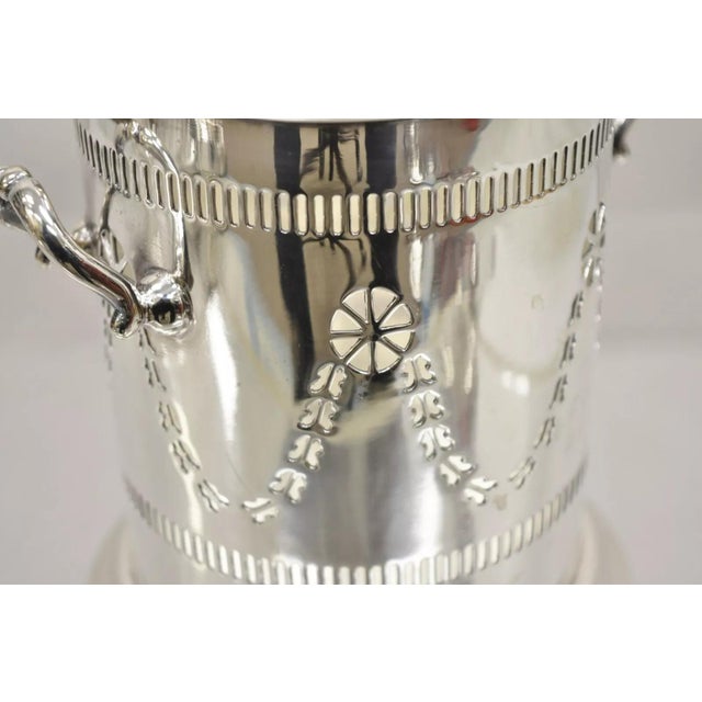 Vintage M. Bros English Edwardian Silver Plated Wine Champagne Bottle Coaster For Sale - Image 4 of 10