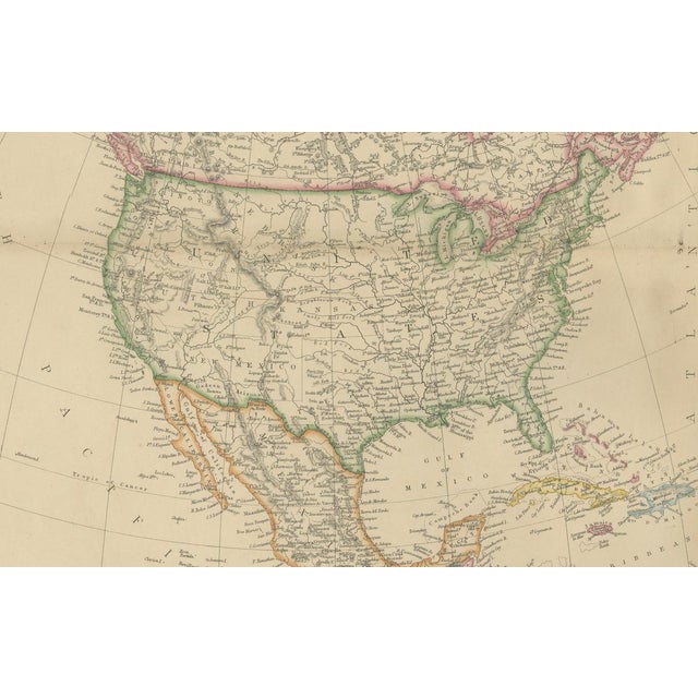 Antique Map of North America, 1860 For Sale - Image 3 of 12