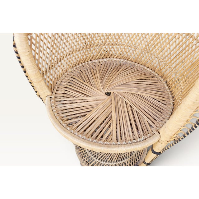 Large Handwoven Rattan Peacock Emmanuelle Throne Chair, Philippines, 1950s For Sale - Image 3 of 18