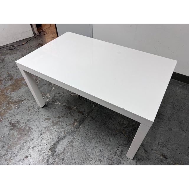 West Elm White Parsons Table Chairish