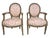 Early 20th Century Louis XVI Style Grey Painted Armchairs in Pink and White Ikat Upholstery - A Pair For Sale - Image 16 of 18